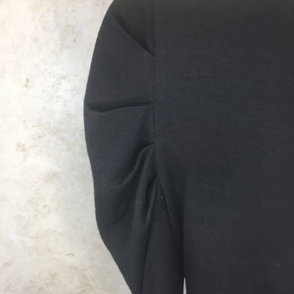 Kenneth Cole Black Faux-Wrap Top with Ruched Sleeves and Front Women's Size S - Picture 13 of 16